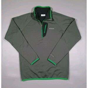 Columbia Shirt Mens M Green Pullover 1/4 Zip Omni Wick Outdoor Running‎